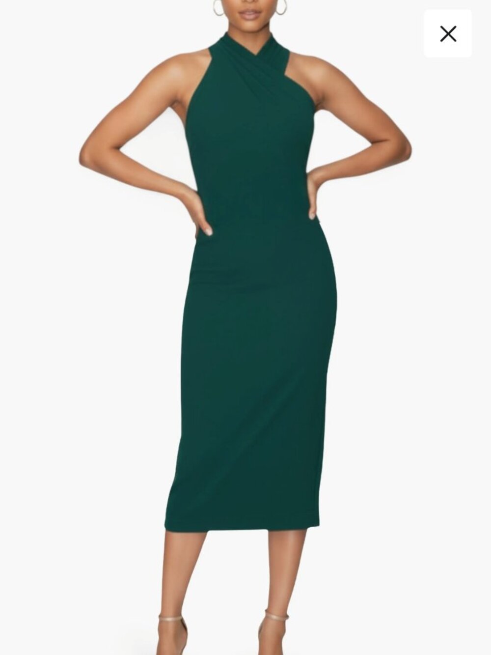 NWT Rachel Roy Harland Crossover Halter Midi Dress
